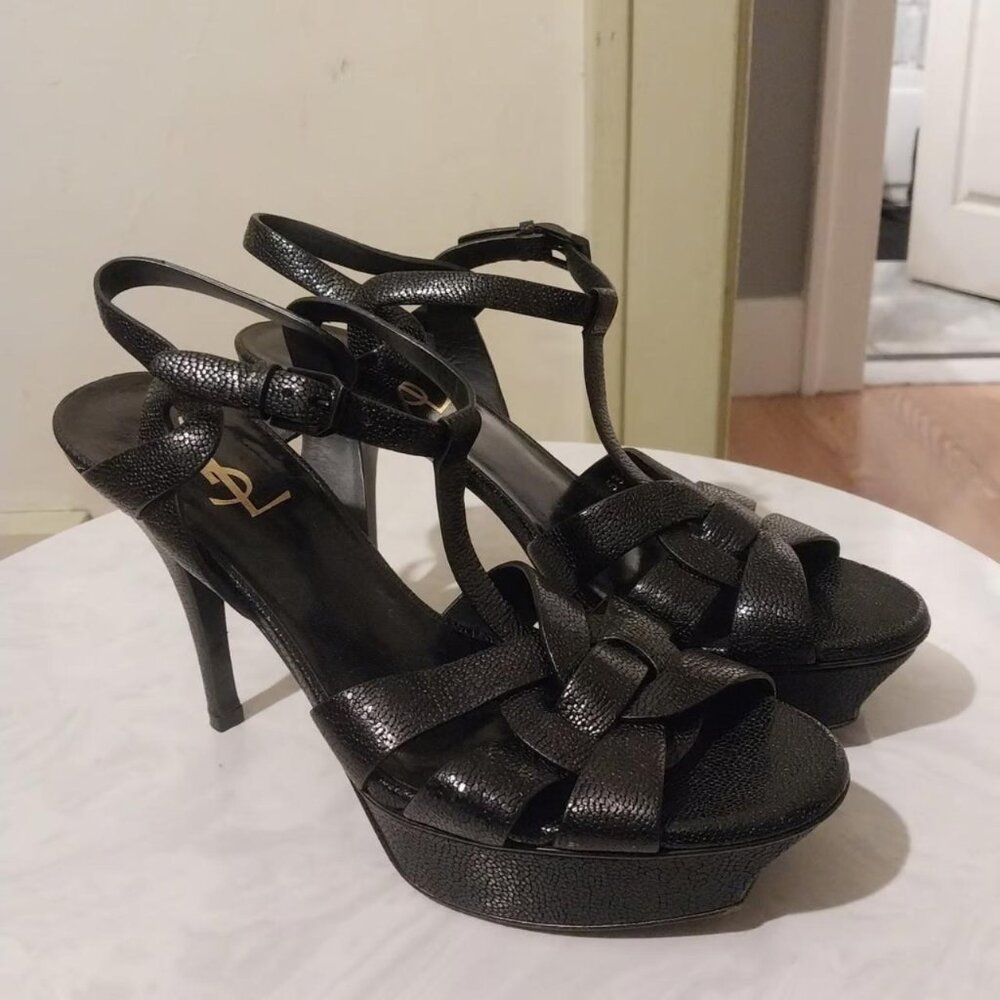 Yves Saint Laurent Tribute Strappy Platform Heels